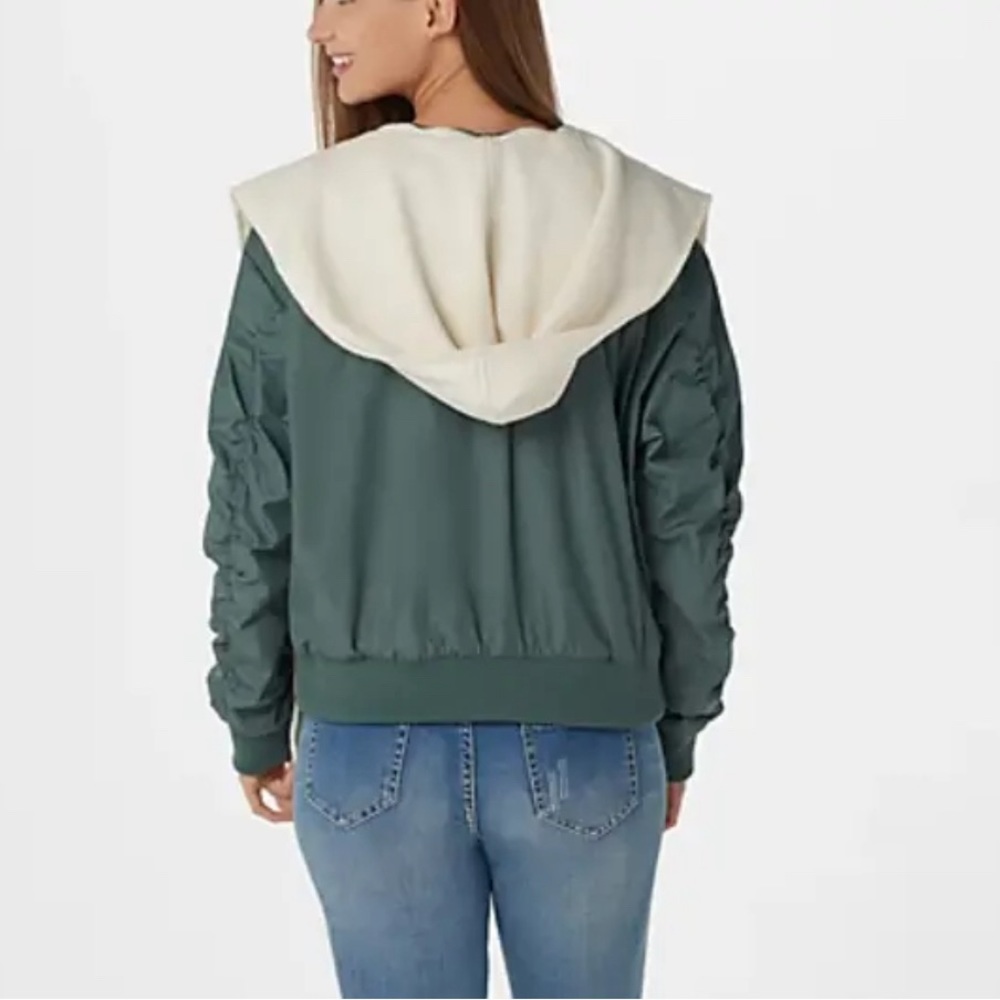 Peace Love World Green The Pouch Jacket - Womens Size Small - Removable Hood